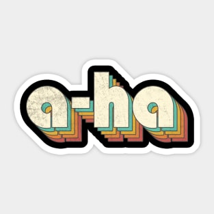 Retro Vintage A-Ha Rainbow Letters Distressed Style Sticker